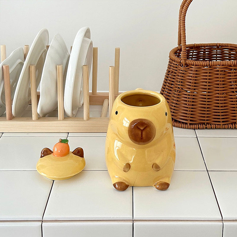 Fun 3D Capybara Mug Pair：3D capybara - designed mugs with handles & lids. A wonderful gift choice for girls. - Tech genius & freaks