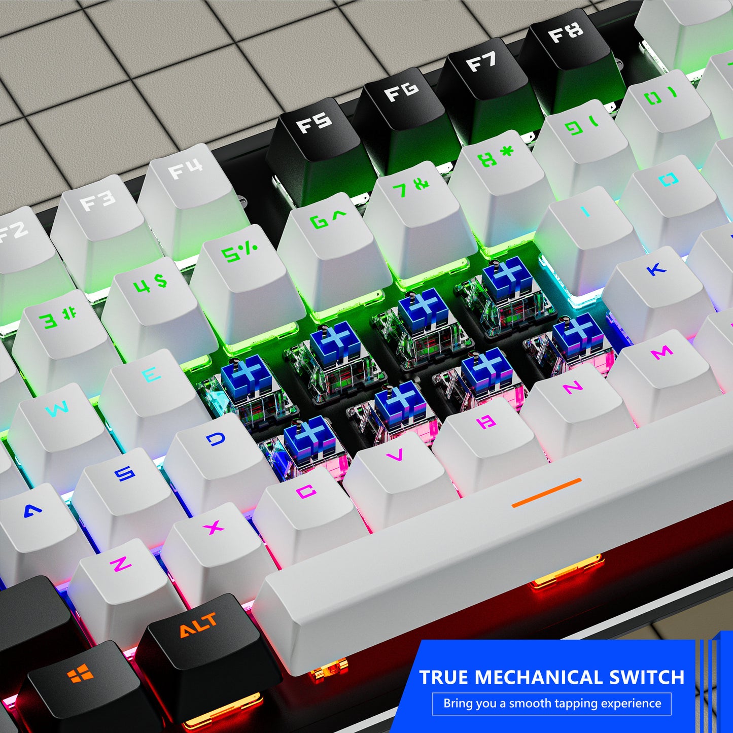 K880 wired mechanical keyboard customized hot swappable office computer 104 key e-sports game - Tech genius & freaks