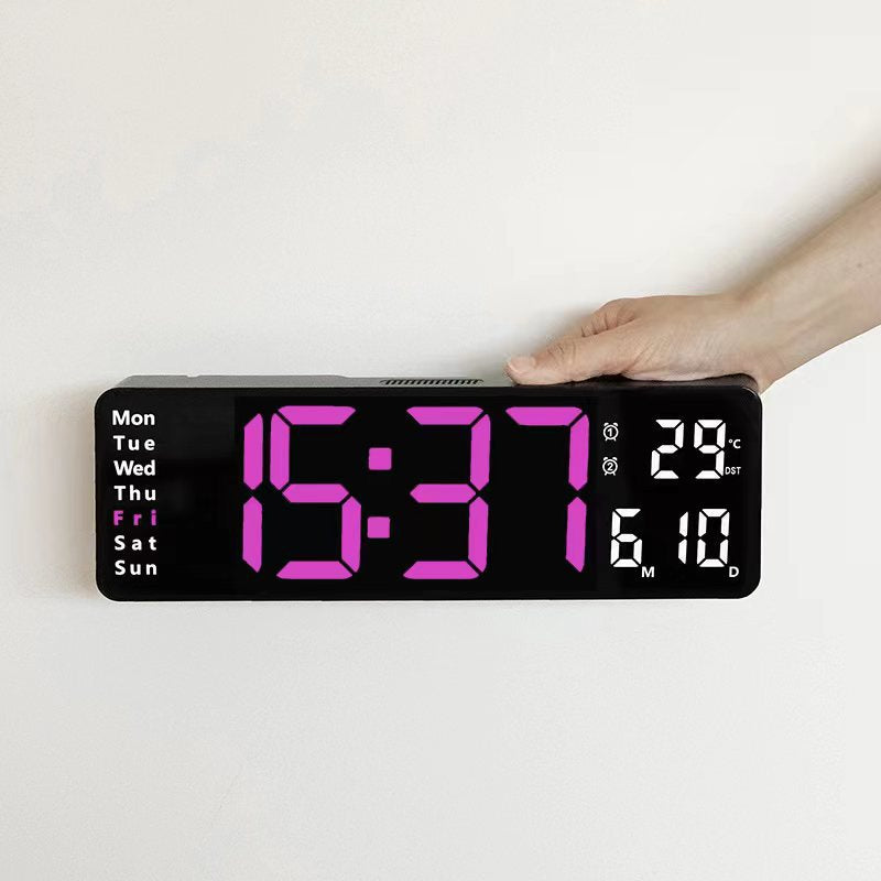 13/16 Inches Large LED Digital Wall Clock ,Wall Mounted Remote Control Temperature Date Week Display Timer Dual Alarm Clock - Tech genius & freaks