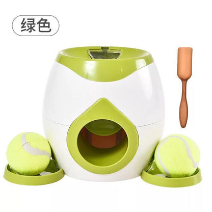 2 Balls Launcher Toy Training Dog Toy Slow Feeder Remote Puppy Pet Indoor Training Tennis Ball Feeder Machine - Tech genius & freaks