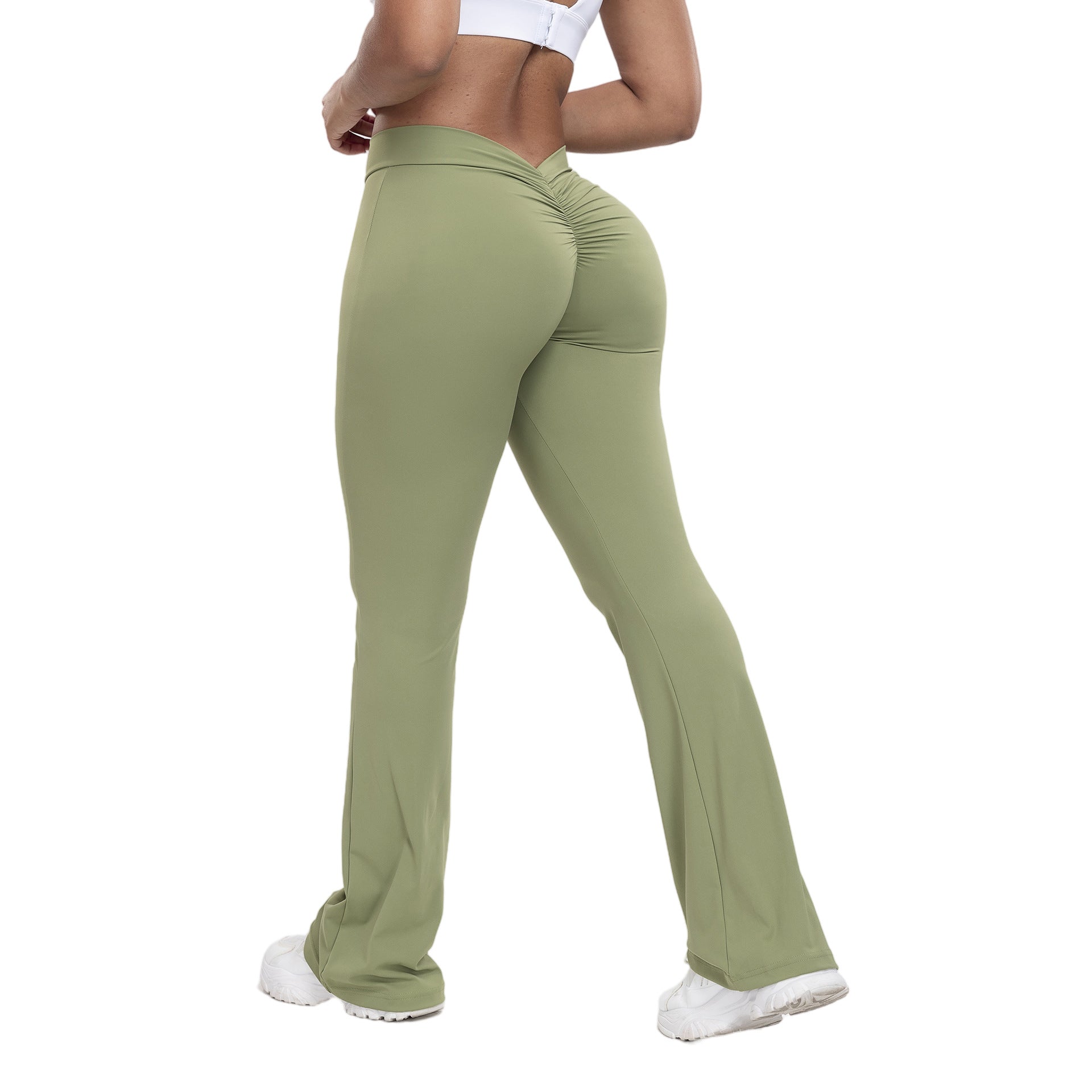 Peach trumpet pants for women, yoga high waisted and hip lifting tight pants, wide leg fitness pants for women - Tech genius & freaks