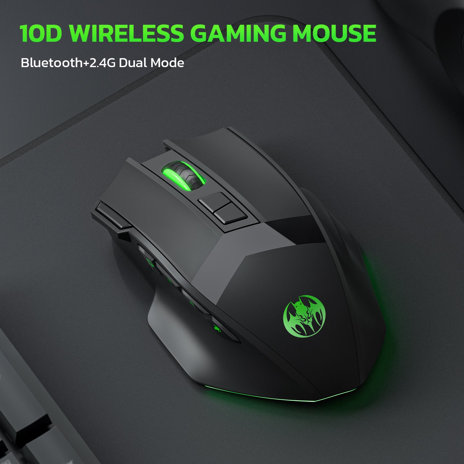 Wireless charging Bluetooth dual-mode 10 key mute gaming mouse 4800DPI mouse RGB color light - Tech genius & freaks