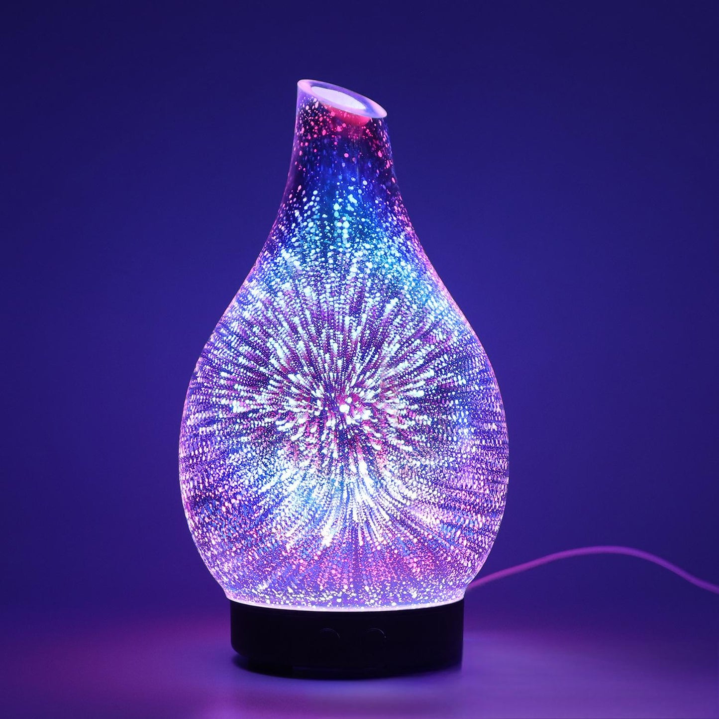 100ml Aromatherapy Machine Humidifier 3D Colorful Fireworks Aromatherapy Night Light Glass Home Ultrasonic Essential Oil Diffuser - Tech genius & freaks