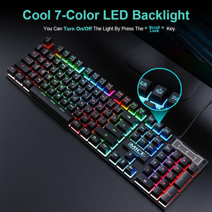 Wired gaming keyboard floating keycap rainbow backlit keyboard and mouse set AN-300 - Tech genius & freaks