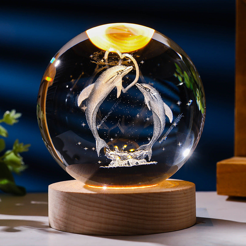 Starry Sky 3D Micro Landscape Crystal Ball Home Desktop Creative Interior Carving White Crystal Ball Ornament Craft Gift product - Tech genius & freaks