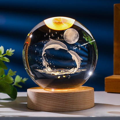 Starry Sky 3D Micro Landscape Crystal Ball Home Desktop Creative Interior Carving White Crystal Ball Ornament Craft Gift product - Tech genius & freaks