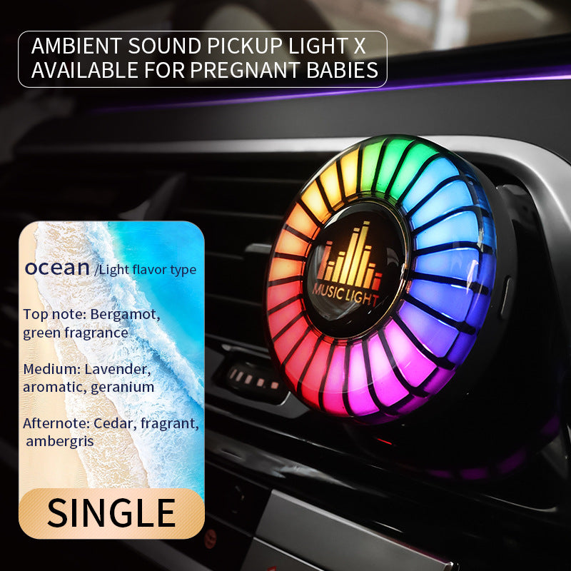 Car aromatherapy air outlet atmosphere light Car sound pickup light Car perfume voice-controlled rhythm light - Tech genius & freaks