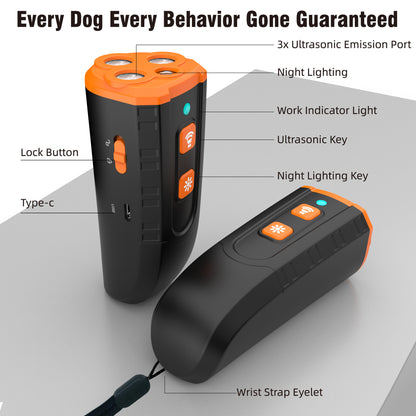 Handheld Ultrasonic Dog Trainer Portable Barking Stopper Dog Repellent Pet Training Supplies - Tech genius & freaks