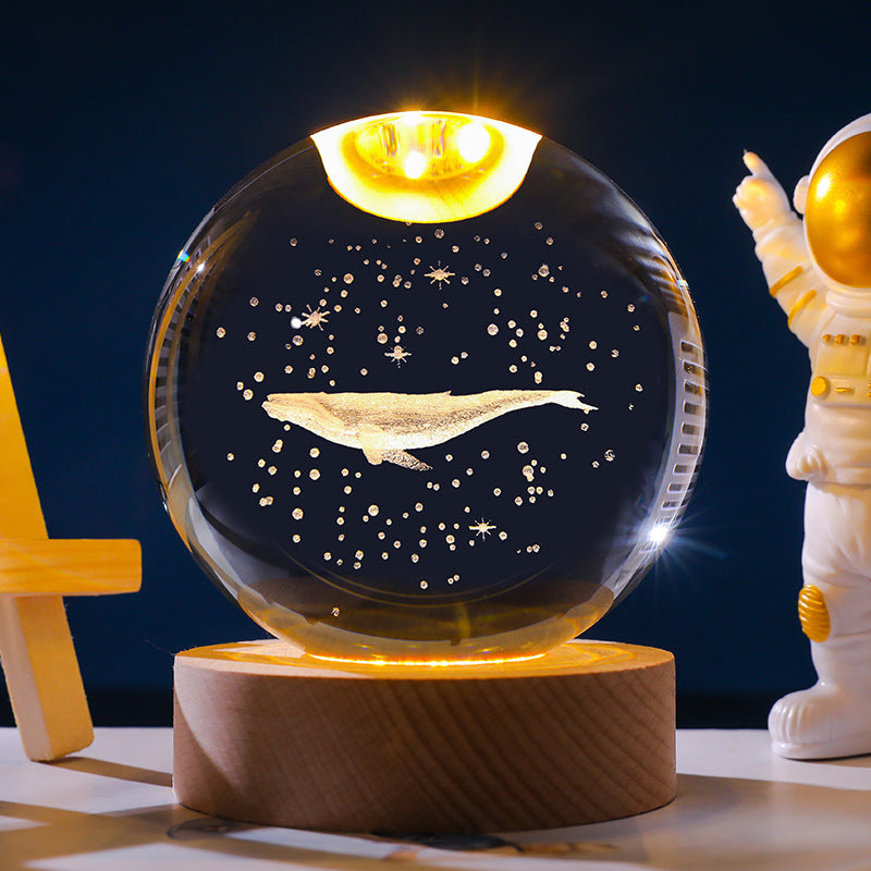 Starry Sky 3D Micro Landscape Crystal Ball Home Desktop Creative Interior Carving White Crystal Ball Ornament Craft Gift product - Tech genius & freaks