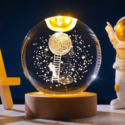 Starry Sky 3D Micro Landscape Crystal Ball Home Desktop Creative Interior Carving White Crystal Ball Ornament Craft Gift product - Tech genius & freaks