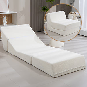 Folding Sofa Bed Couch Unfold for comfortable nap Modular Play Couch for Living Room The office Room Playroom White color - Tech genius & freaks