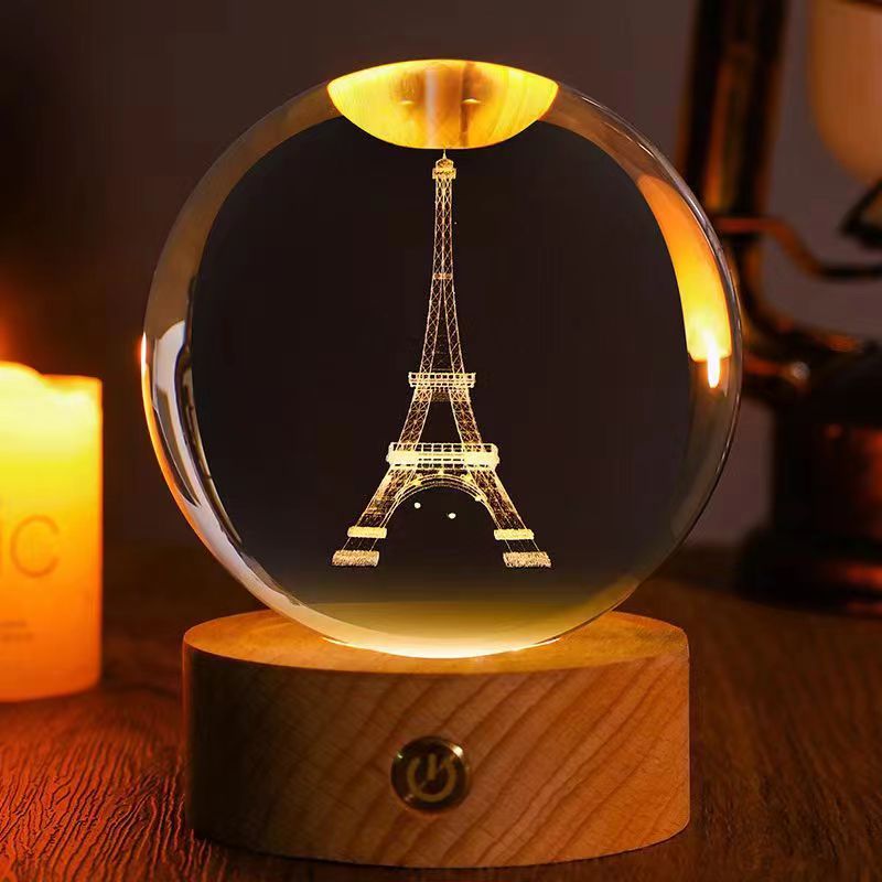 Starry Sky 3D Micro Landscape Crystal Ball Home Desktop Creative Interior Carving White Crystal Ball Ornament Craft Gift product - Tech genius & freaks