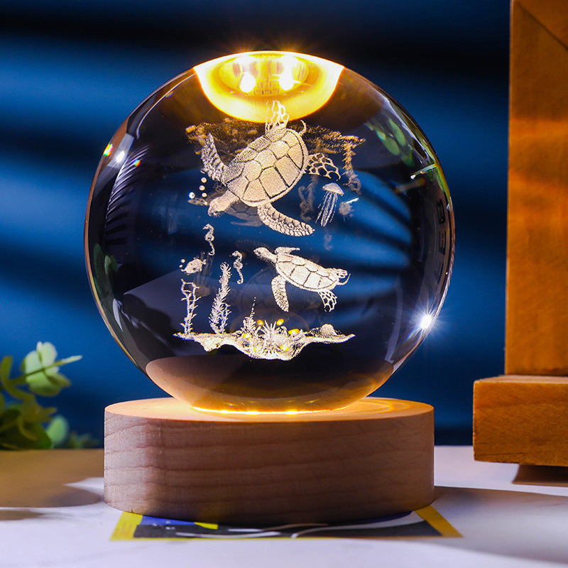 Starry Sky 3D Micro Landscape Crystal Ball Home Desktop Creative Interior Carving White Crystal Ball Ornament Craft Gift product - Tech genius & freaks