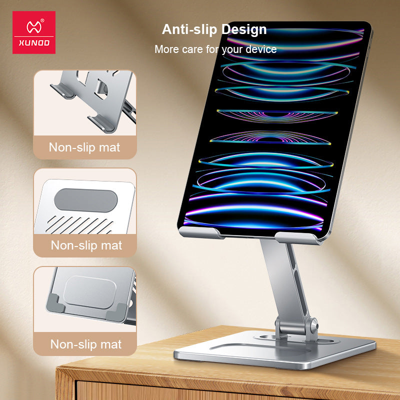 Suitable for tablet stand, iPad desktop stand, mobile phone universal metal heat dissipation, foldable lazy person stand - Tech genius & freaks