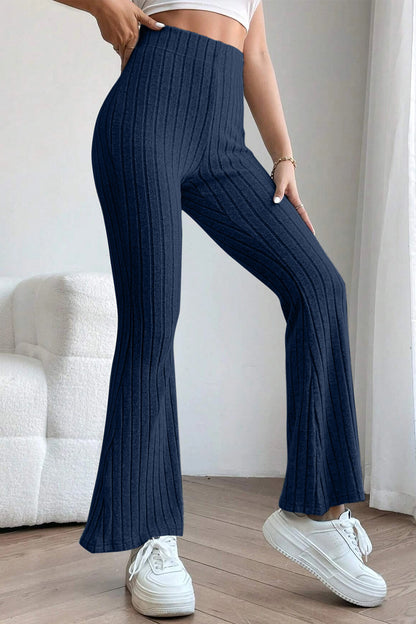 Basic Bae Ribbed High Waist Flare Pants - Tech genius & freaks