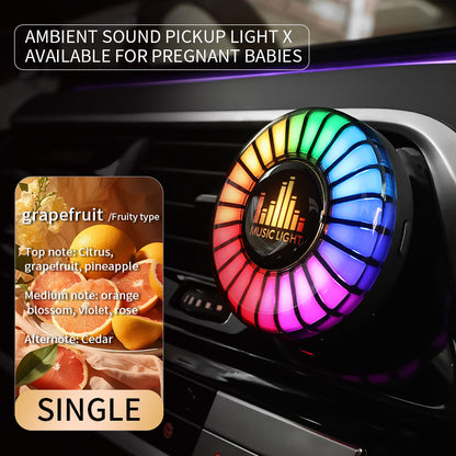 Car aromatherapy air outlet atmosphere light Car sound pickup light Car perfume voice-controlled rhythm light - Tech genius & freaks