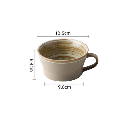 Coarse pottery coffee cup and plate set creative handmade retro coffee cup artistic cup plate milk cup - Tech genius & freaks