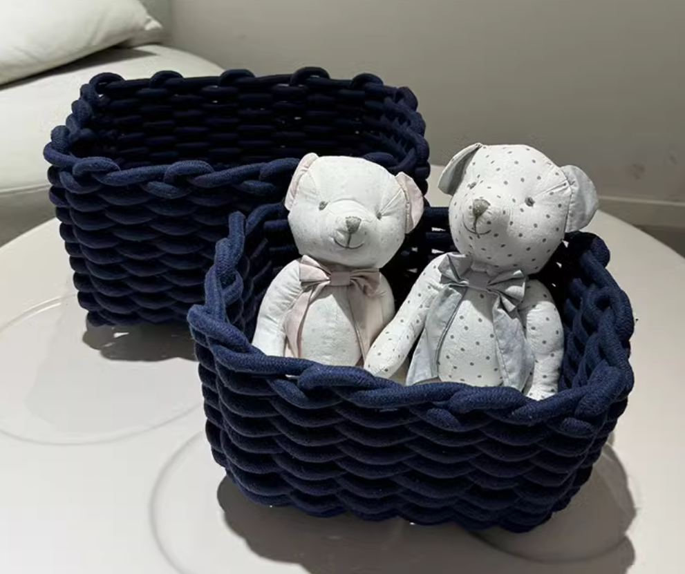 Storage Basket Hand woven Cotton Rope Sorting Basket 3-Piece Set Simple Homestay Design Home Storage Basket - Tech genius & freaks