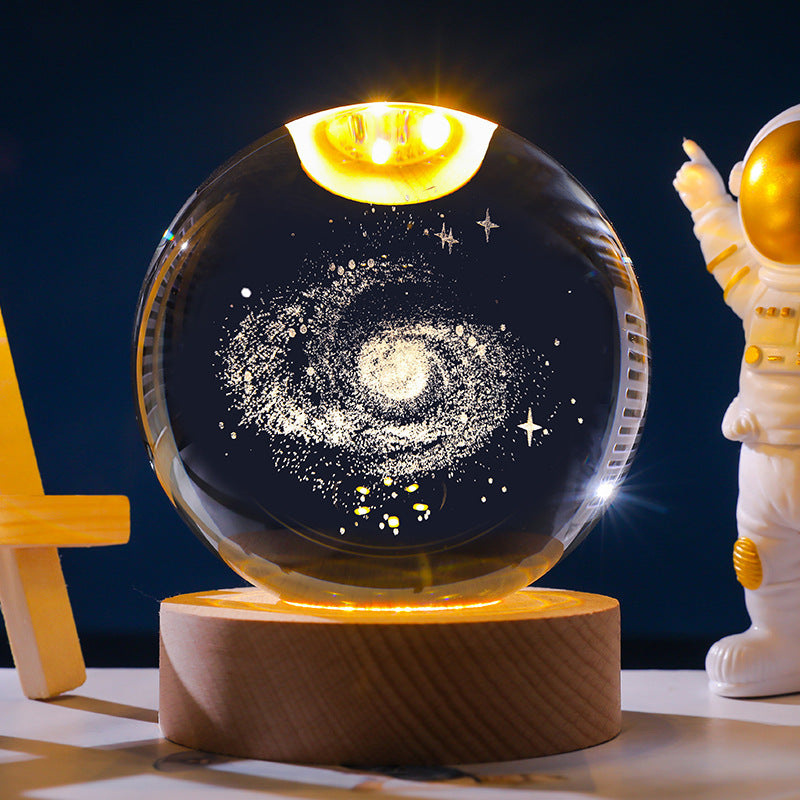 Starry Sky 3D Micro Landscape Crystal Ball Home Desktop Creative Interior Carving White Crystal Ball Ornament Craft Gift product - Tech genius & freaks