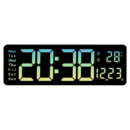 13/16 Inches Large LED Digital Wall Clock ,Wall Mounted Remote Control Temperature Date Week Display Timer Dual Alarm Clock - Tech genius & freaks