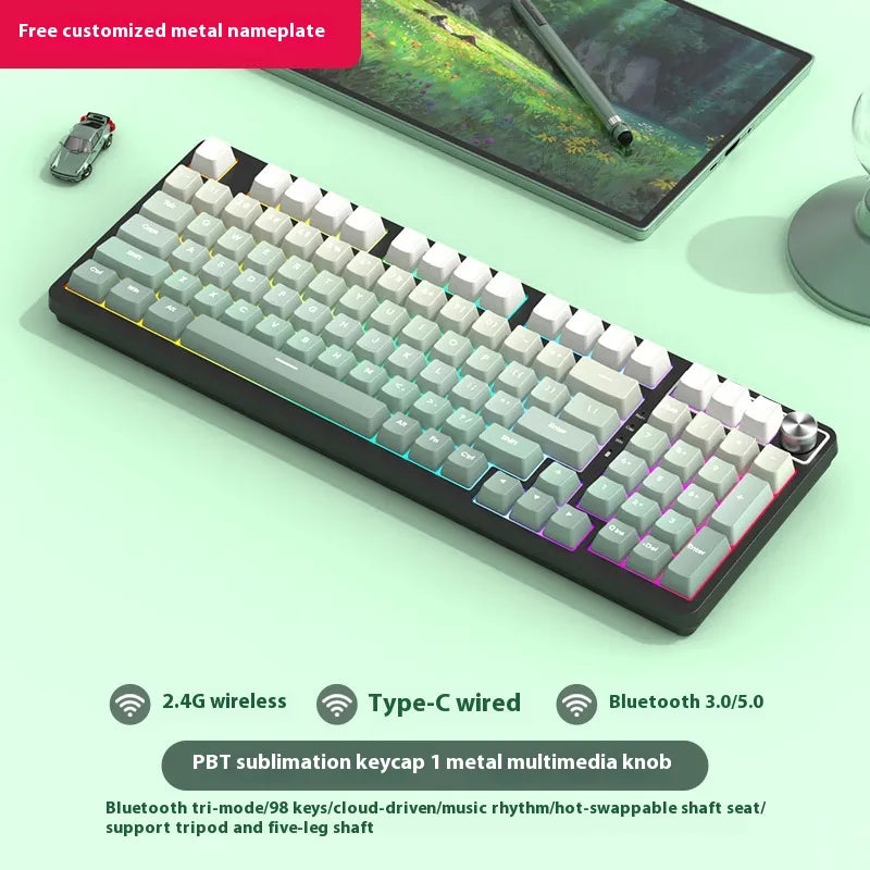 Wireless 98-Key Hybrid Mechanical Keyboard - Tech genius & freaks