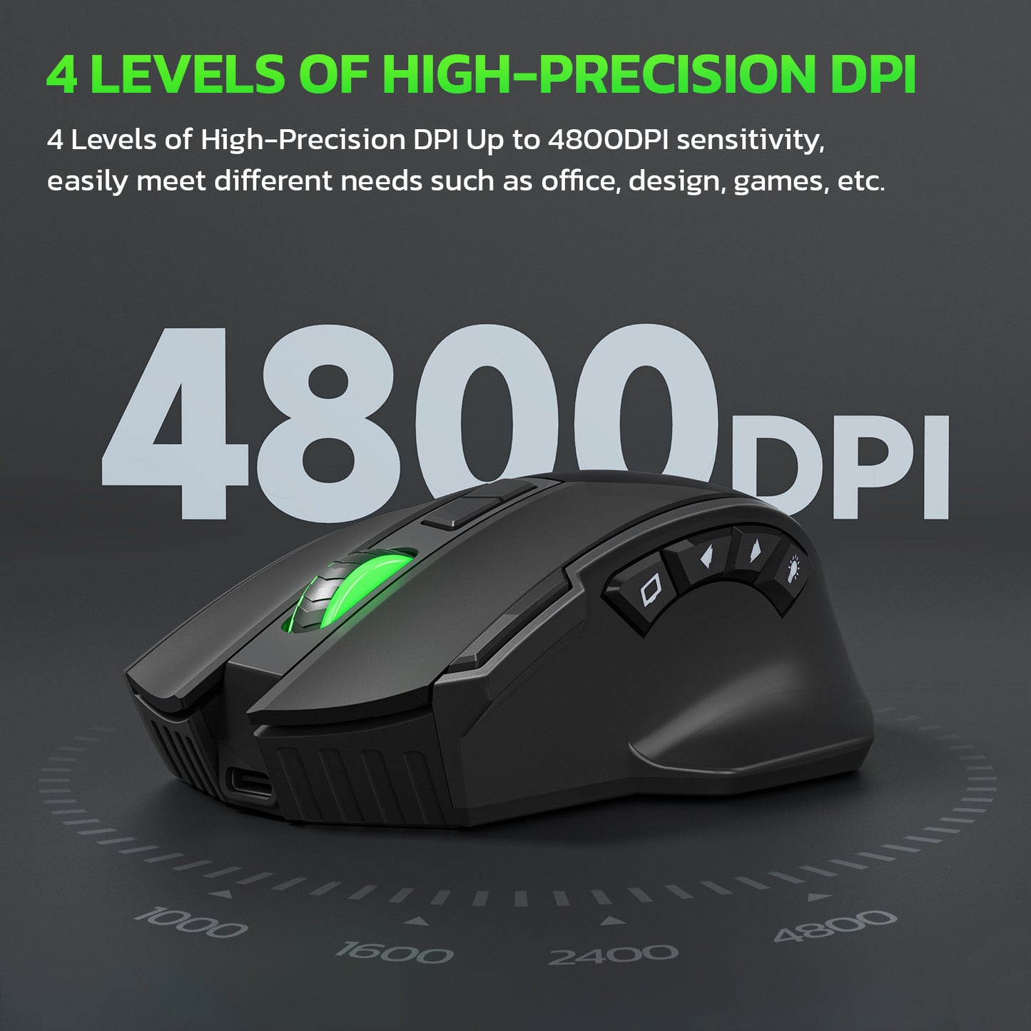 Wireless charging Bluetooth dual-mode 10 key mute gaming mouse 4800DPI mouse RGB color light - Tech genius & freaks