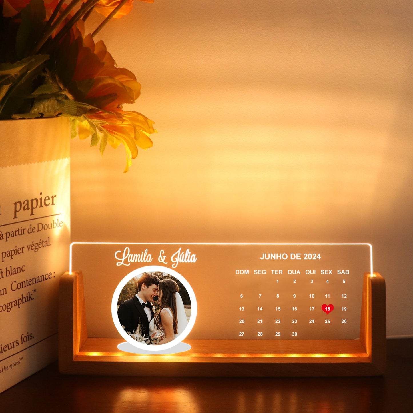 Personalized Gifts Loved Picture Frames Photo Text Memorial Plaque Night Light Christmas Decor Gift with USB - Tech genius & freaks