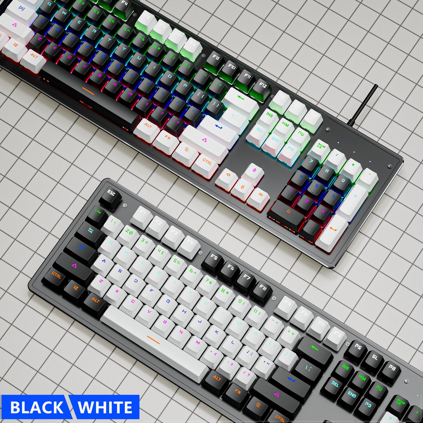 K880 wired mechanical keyboard customized hot swappable office computer 104 key e-sports game - Tech genius & freaks