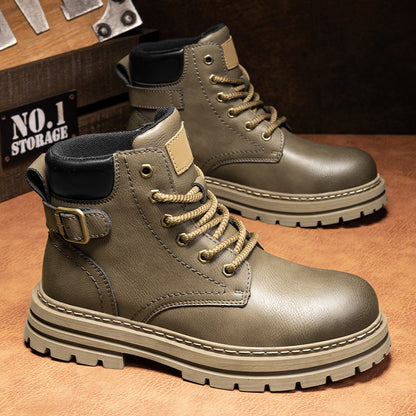 Martin boots autumn and winter retro high top men's workwear boots - Tech genius & freaks