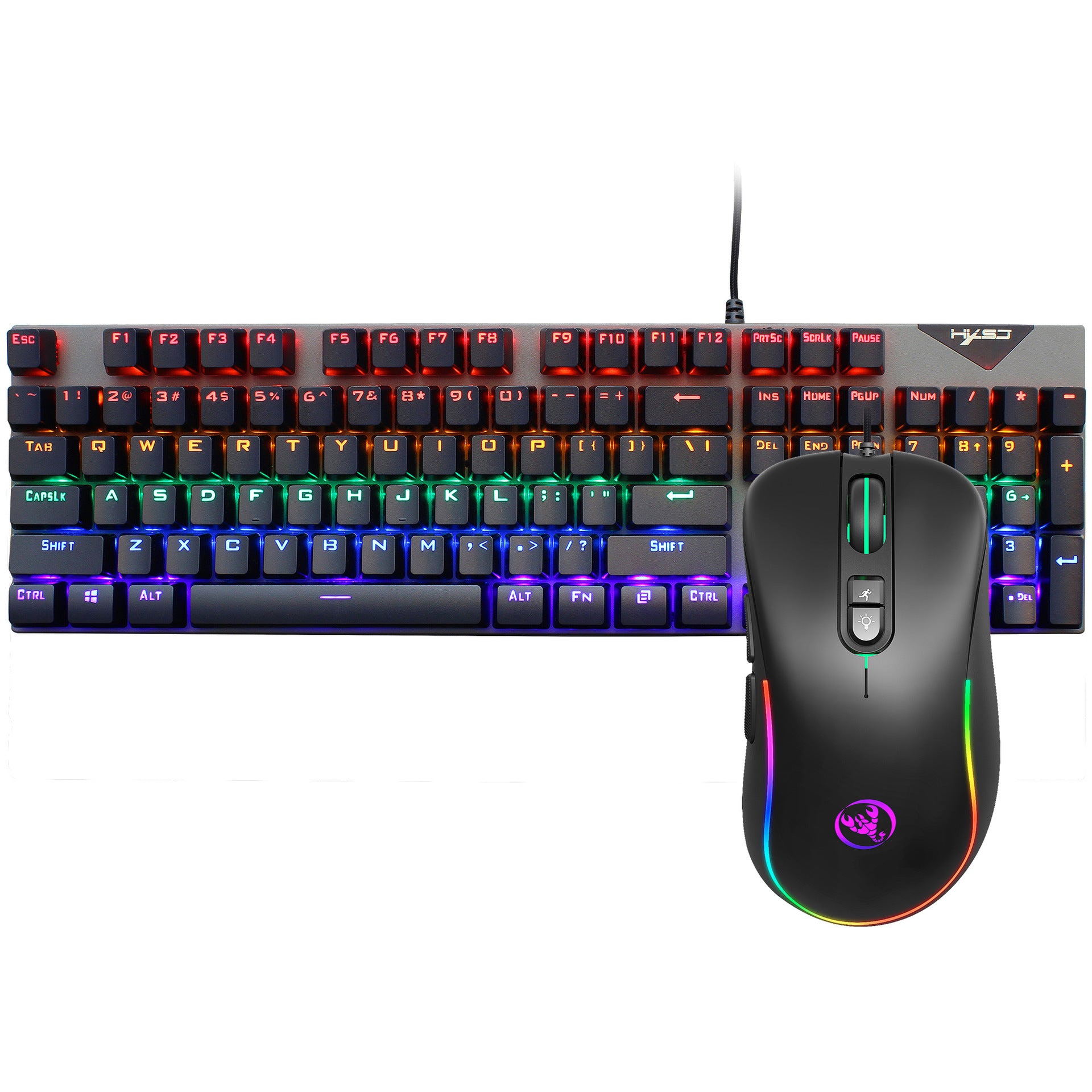 Keyboard and Mouse Set RGB backlit mechanical keyboard and mouse computer wired gaming keyboard and mouse - Tech genius & freaks