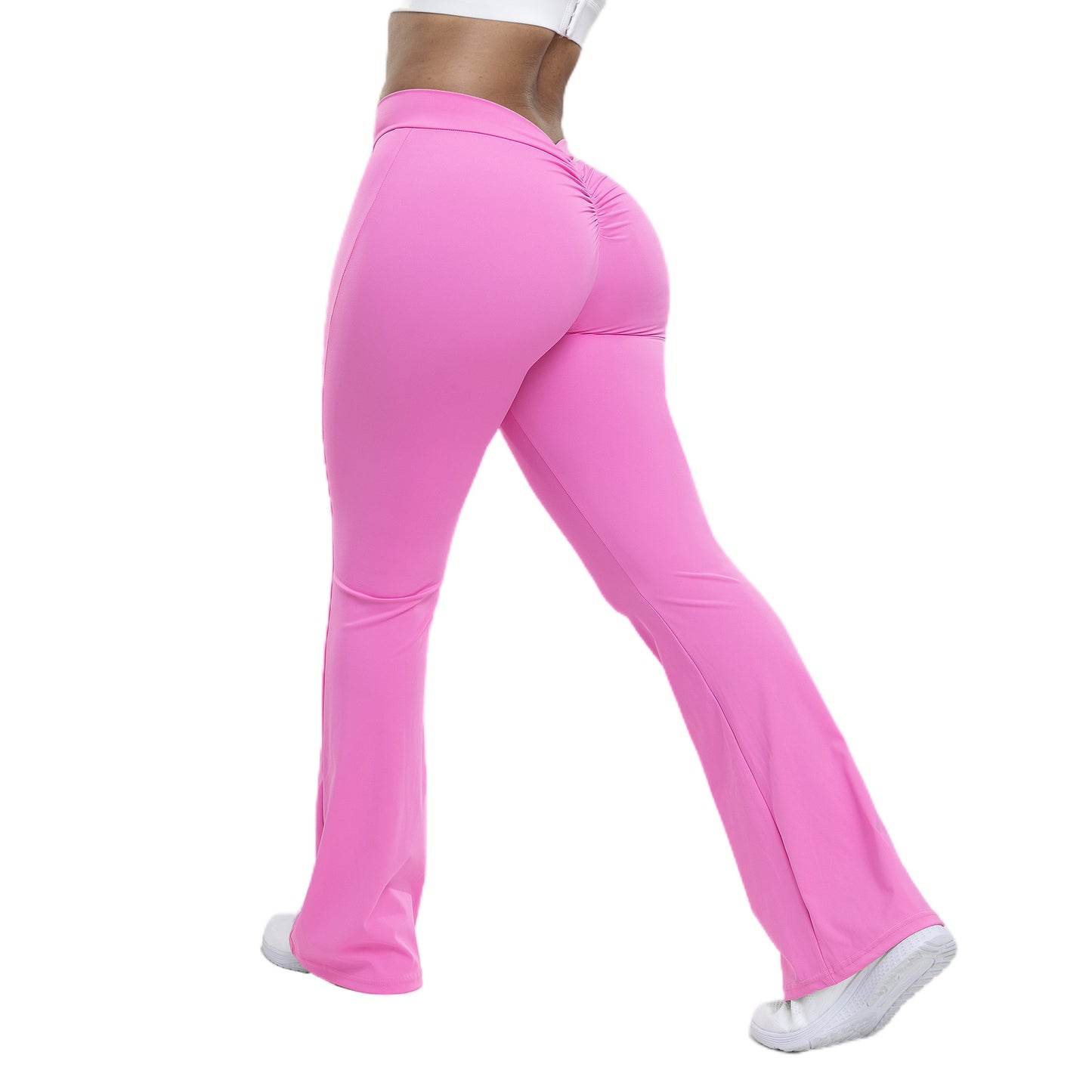 Peach trumpet pants for women, yoga high waisted and hip lifting tight pants, wide leg fitness pants for women - Tech genius & freaks