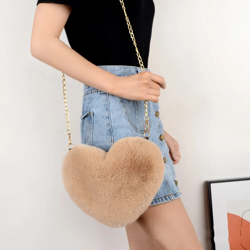 Chic Heart Faux Fur Purse - Tech genius & freaks