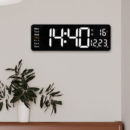 13/16 Inches Large LED Digital Wall Clock ,Wall Mounted Remote Control Temperature Date Week Display Timer Dual Alarm Clock - Tech genius & freaks