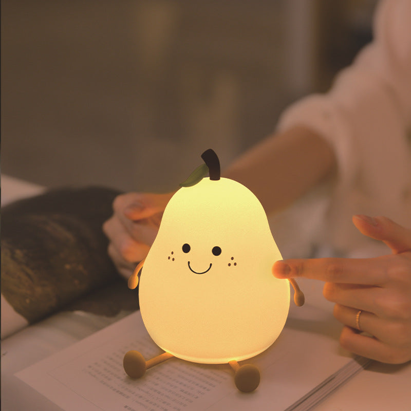 Creative Colorful Pear Duck Pear Night Light Pear Night Light Couple Gift Silicone Cute Night Light Sleeping Night Light - Tech genius & freaks