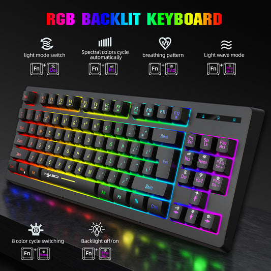 87 key wireless 2.4G film keyboard RGB backlit wireless keyboard - Tech genius & freaks