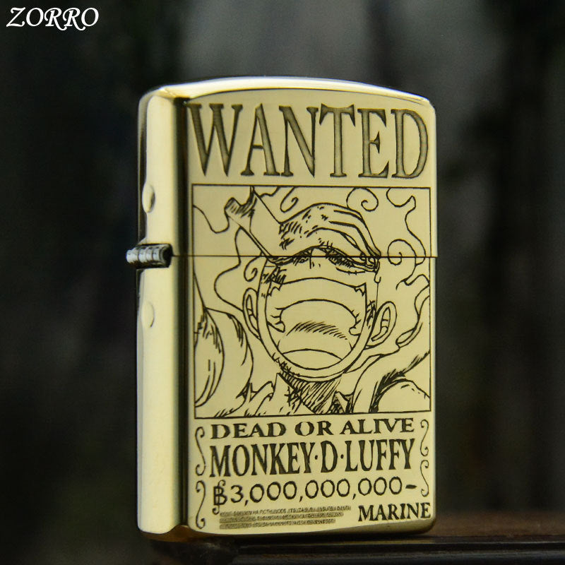 ZORRO Zorro Yellow Cartoon Wanted Brass Kerosene Lighter - Tech genius & freaks