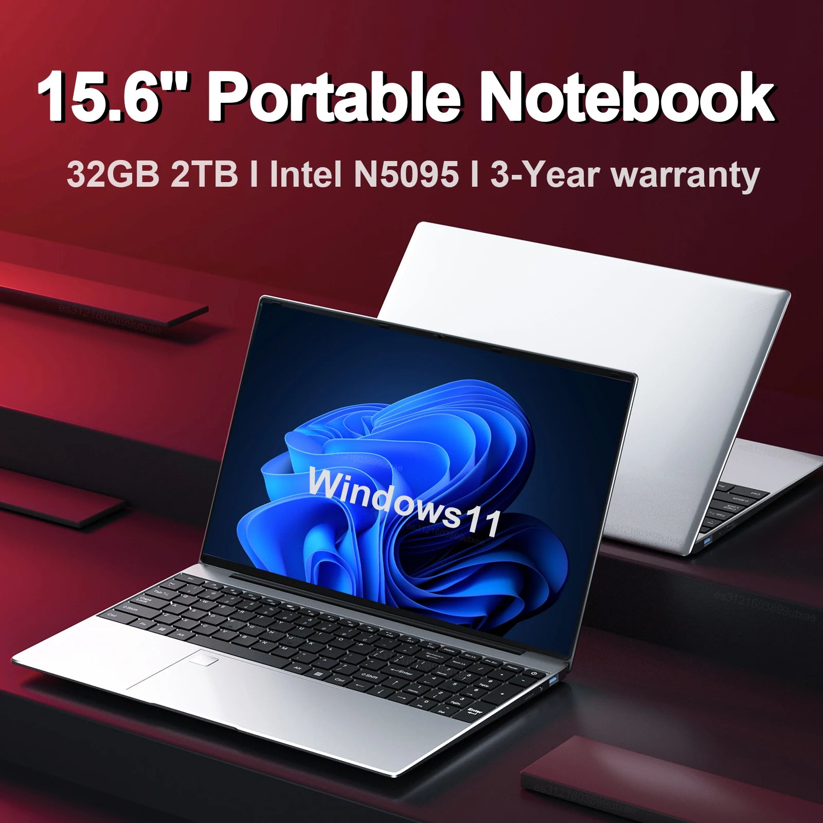 15.6" Portable Laptop 32GB Ram DDR4 2TB SSD Intel N5095 Windows 11 Notebook Pc Gamer Office Computer with Backlit Fingerprint - Tech genius & freaks