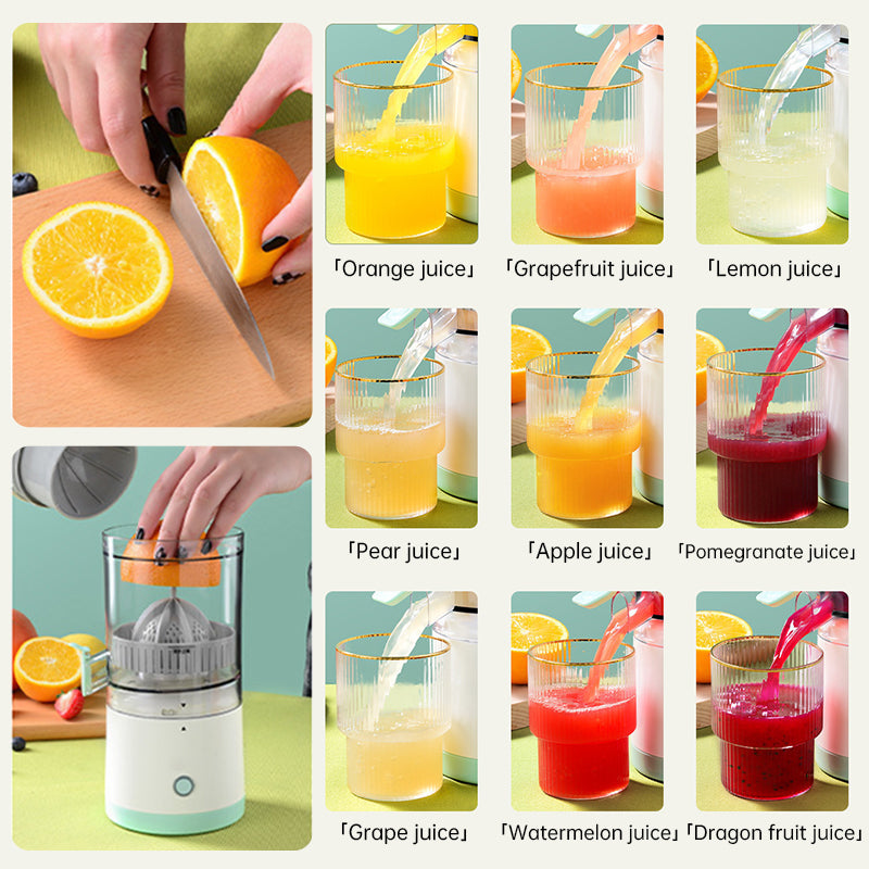 Portable USB - rechargeable slow juicer for oranges, lemons & other fruits. A handy electric blender for home kitchens. - Tech genius & freaks