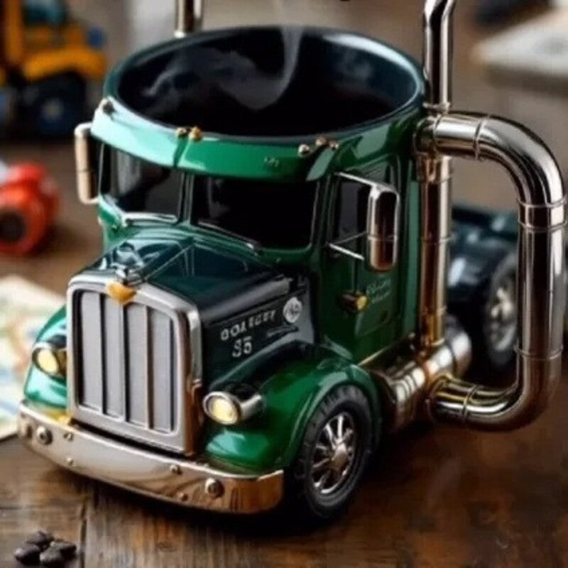 1PC Creative 11oz Truck-Design Coffee Mug. Ideal as a semi-truck coffee cup or home kitchen desktop ornament. - Tech genius & freaks