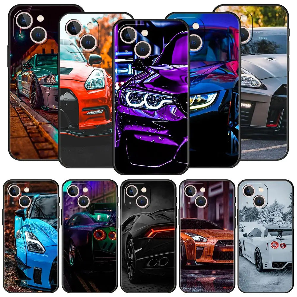 Suitable for iPhone 15 Japanese blue red JDM sports car phone case - Tech genius & freaks