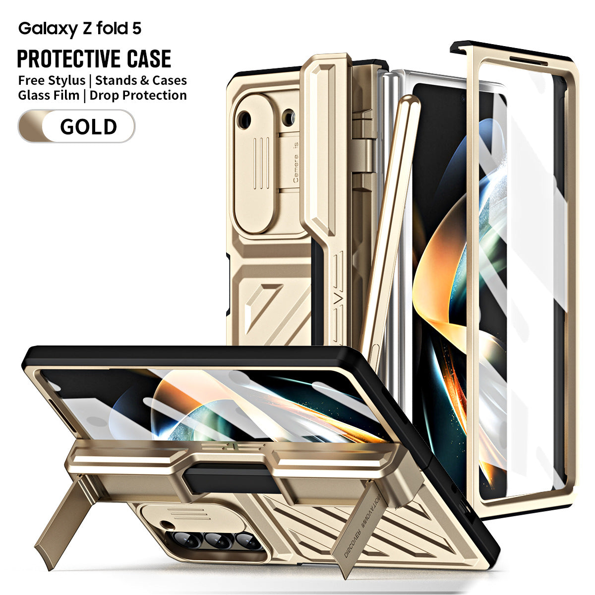 Suitable for Samsung zfold6 phone case fold5 folding protective cover, deformed steel hinge all inclusive anti drop case 5G - Tech genius & freaks