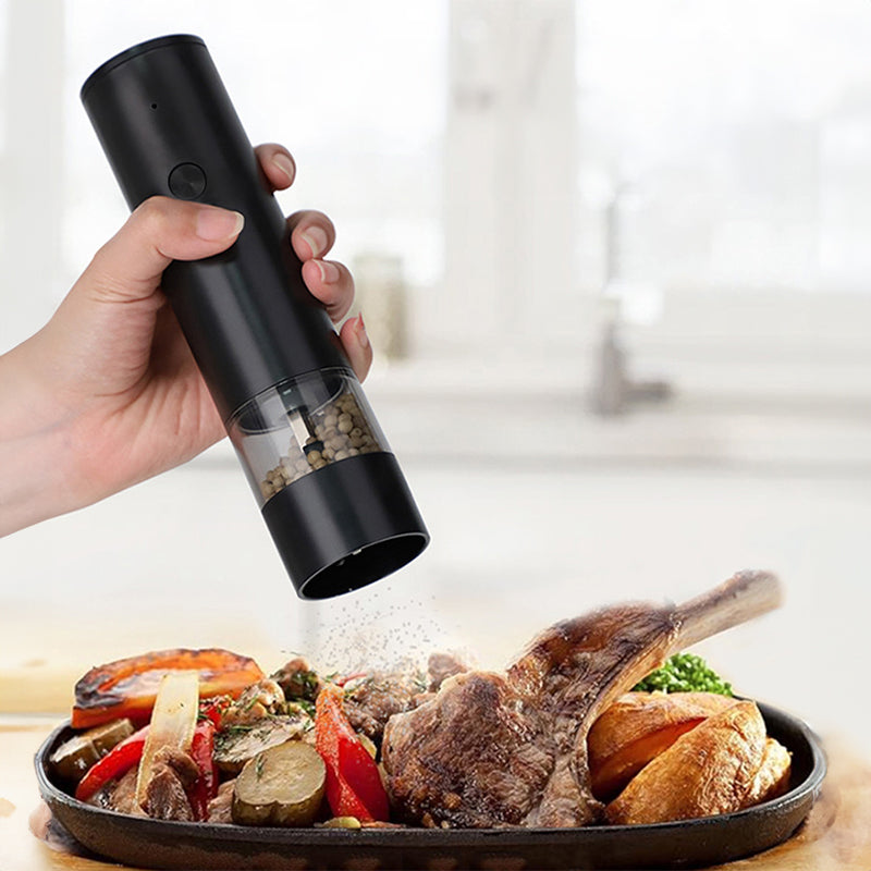 USB Charging Electric Pepper & Sea Salt Grinder with Base and Double Support for Easy Charging and Use - Tech genius & freaks