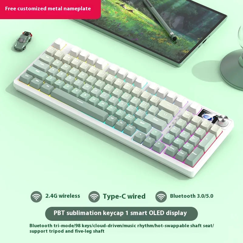 Wireless 98-Key Hybrid Mechanical Keyboard - Tech genius & freaks