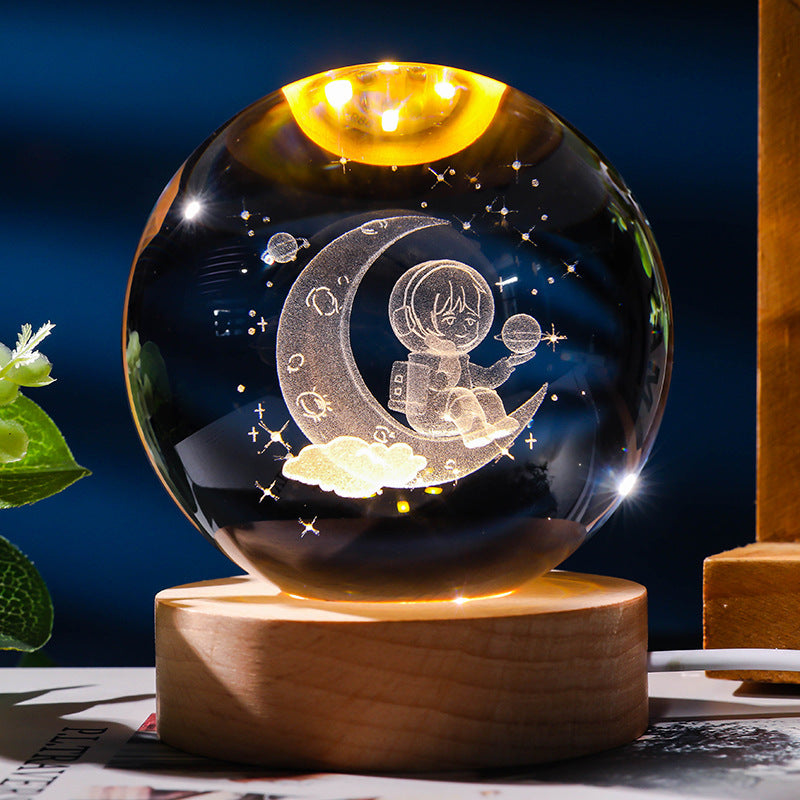 Starry Sky 3D Micro Landscape Crystal Ball Home Desktop Creative Interior Carving White Crystal Ball Ornament Craft Gift product - Tech genius & freaks