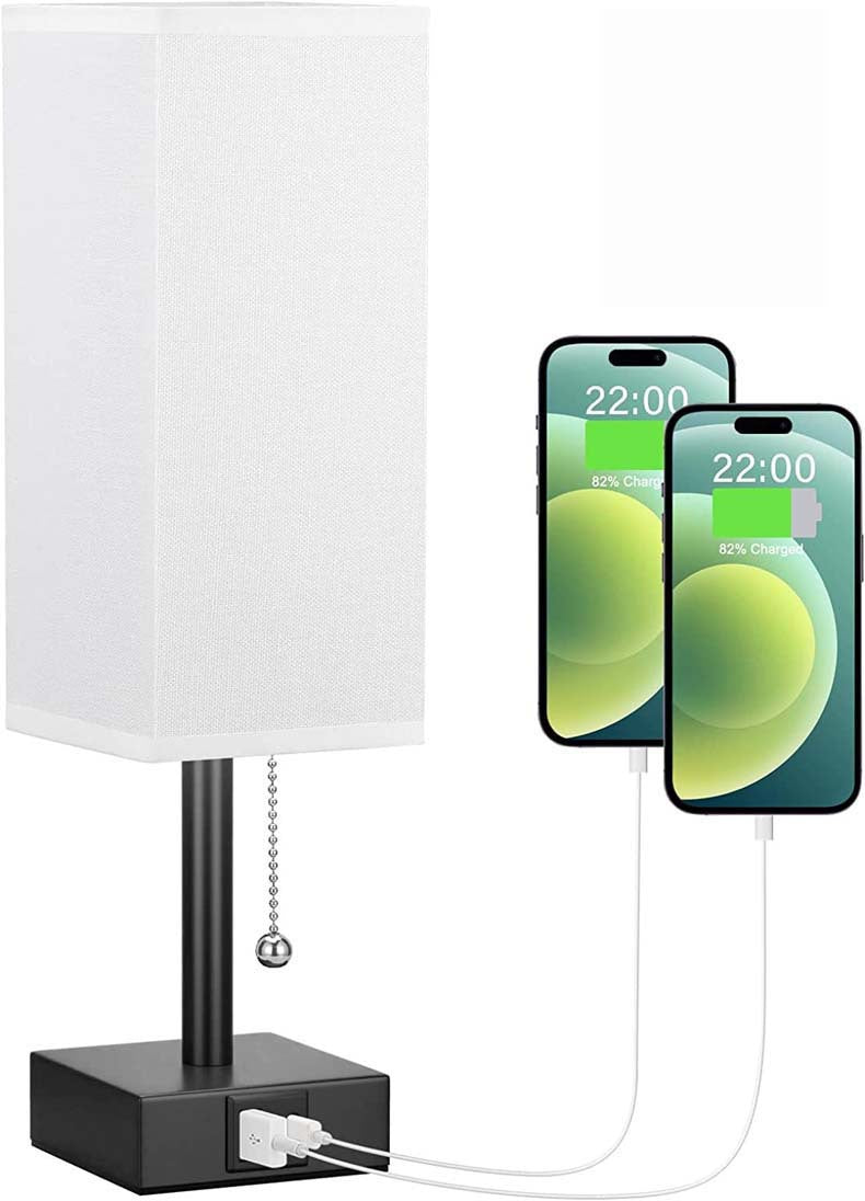 Linen 90 square desk lamp zipper switch three color temperature variable light A+C USB charging - Tech genius & freaks