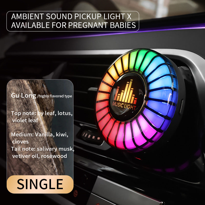 Car aromatherapy air outlet atmosphere light Car sound pickup light Car perfume voice-controlled rhythm light - Tech genius & freaks