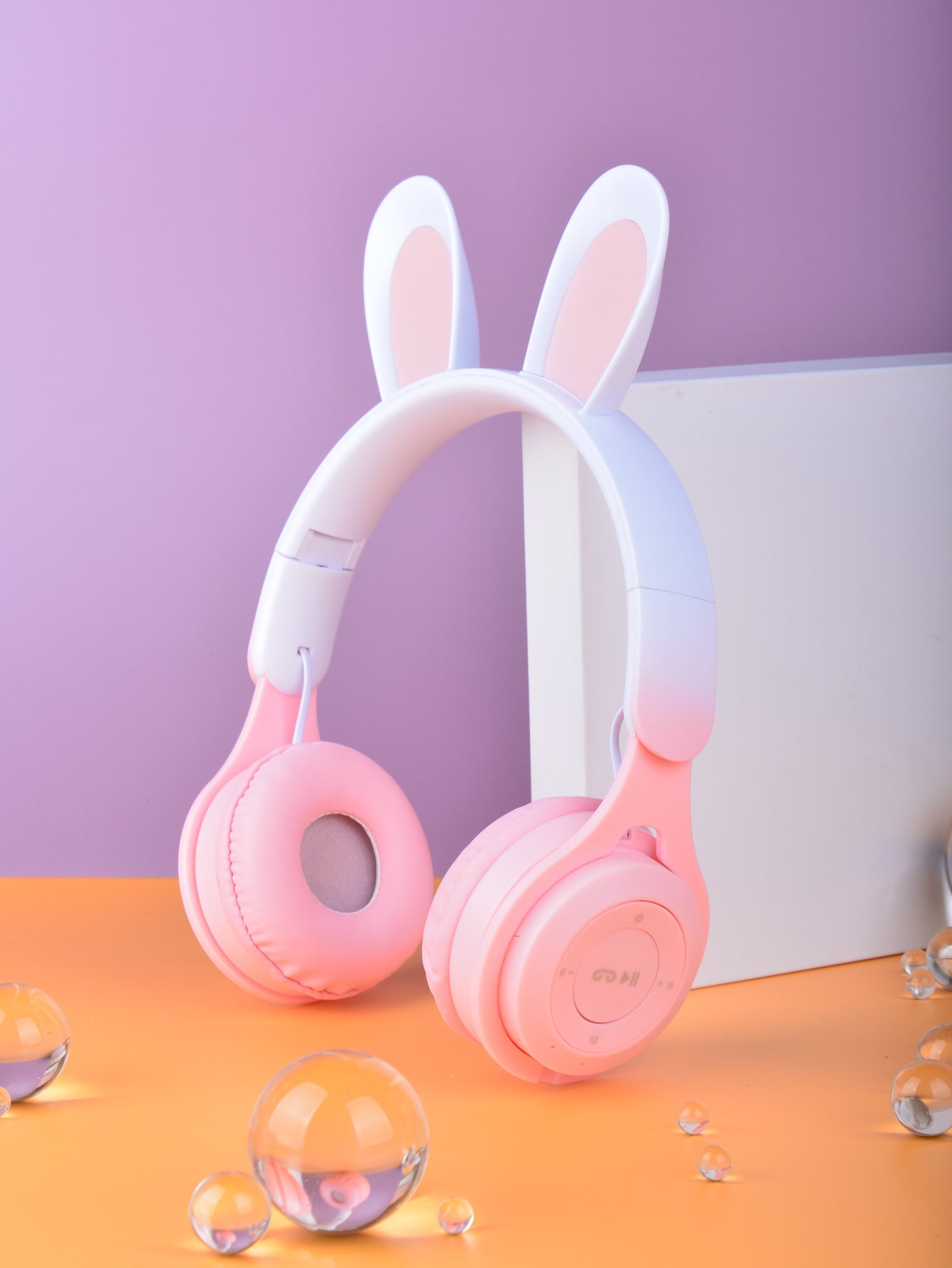 M6R Rabbit Ear Luminous Bluetooth Headset Gradient LED Online Class Children Headworn Wireless Headset - Tech genius & freaks