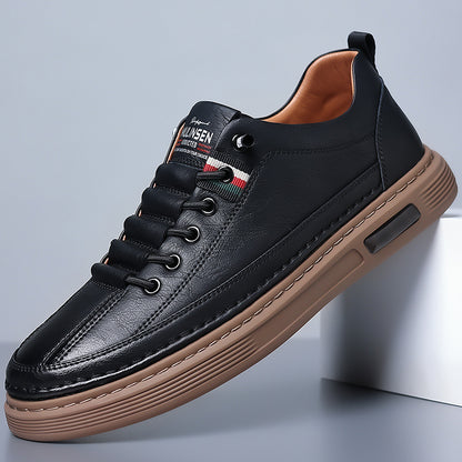 Trendy and versatile men's casual shoes, board shoes, leather soft soled breathable leather shoes - Tech genius & freaks