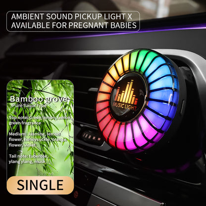 Car aromatherapy air outlet atmosphere light Car sound pickup light Car perfume voice-controlled rhythm light - Tech genius & freaks