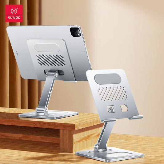 Suitable for tablet stand, iPad desktop stand, mobile phone universal metal heat dissipation, foldable lazy person stand - Tech genius & freaks